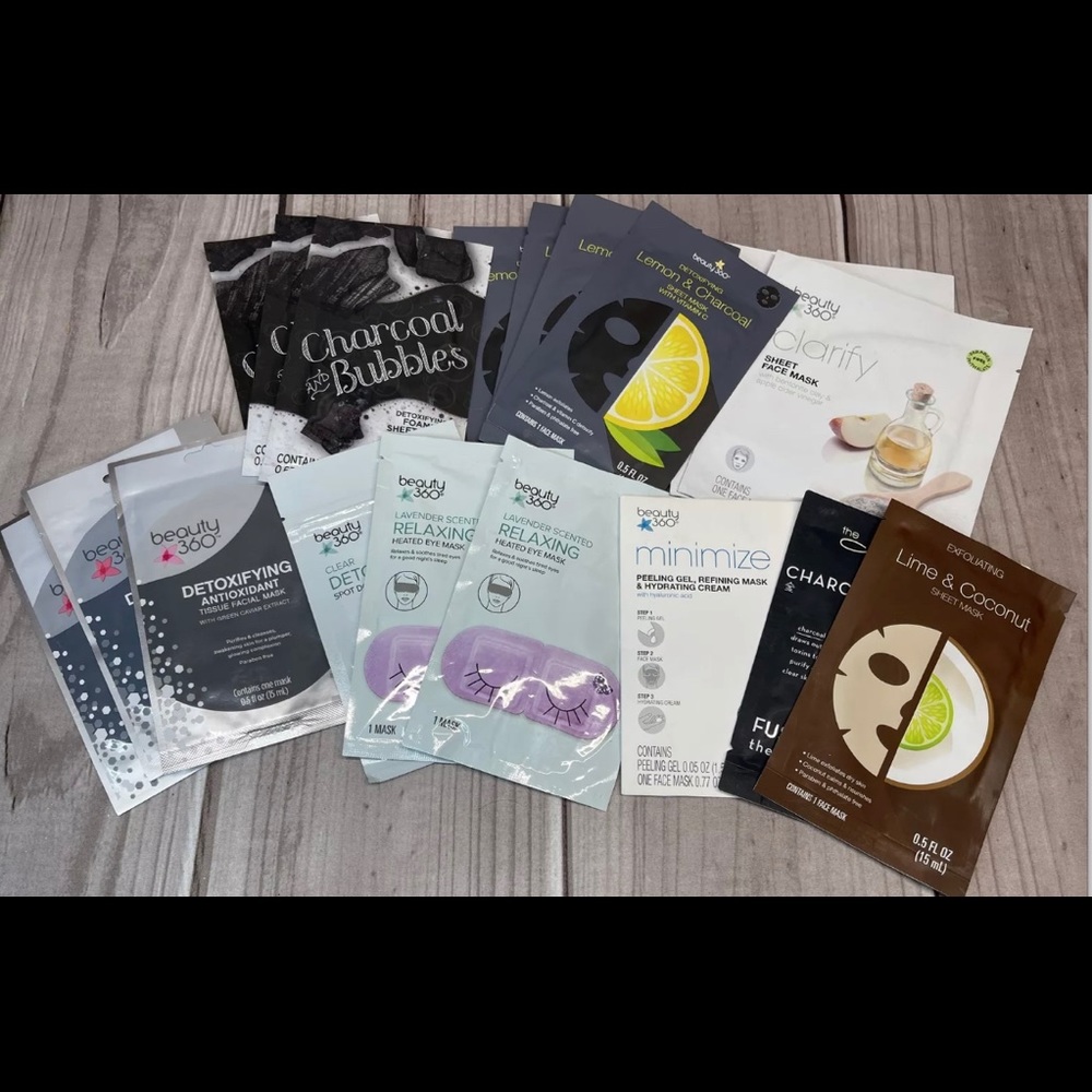 18 Beauty Treatments Facial Masks Detoxifying Exfoliating Charcoal Variety Pack